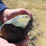 Xenolith with the dark green chromium diopside